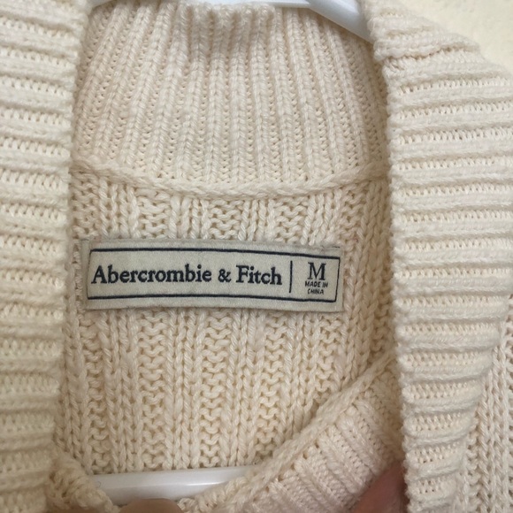 ABERCROMBIE & FITCH Womens Medium Mock Neck Sleeveless Sweater Vest Stripe NWT - Picture 6 of 16